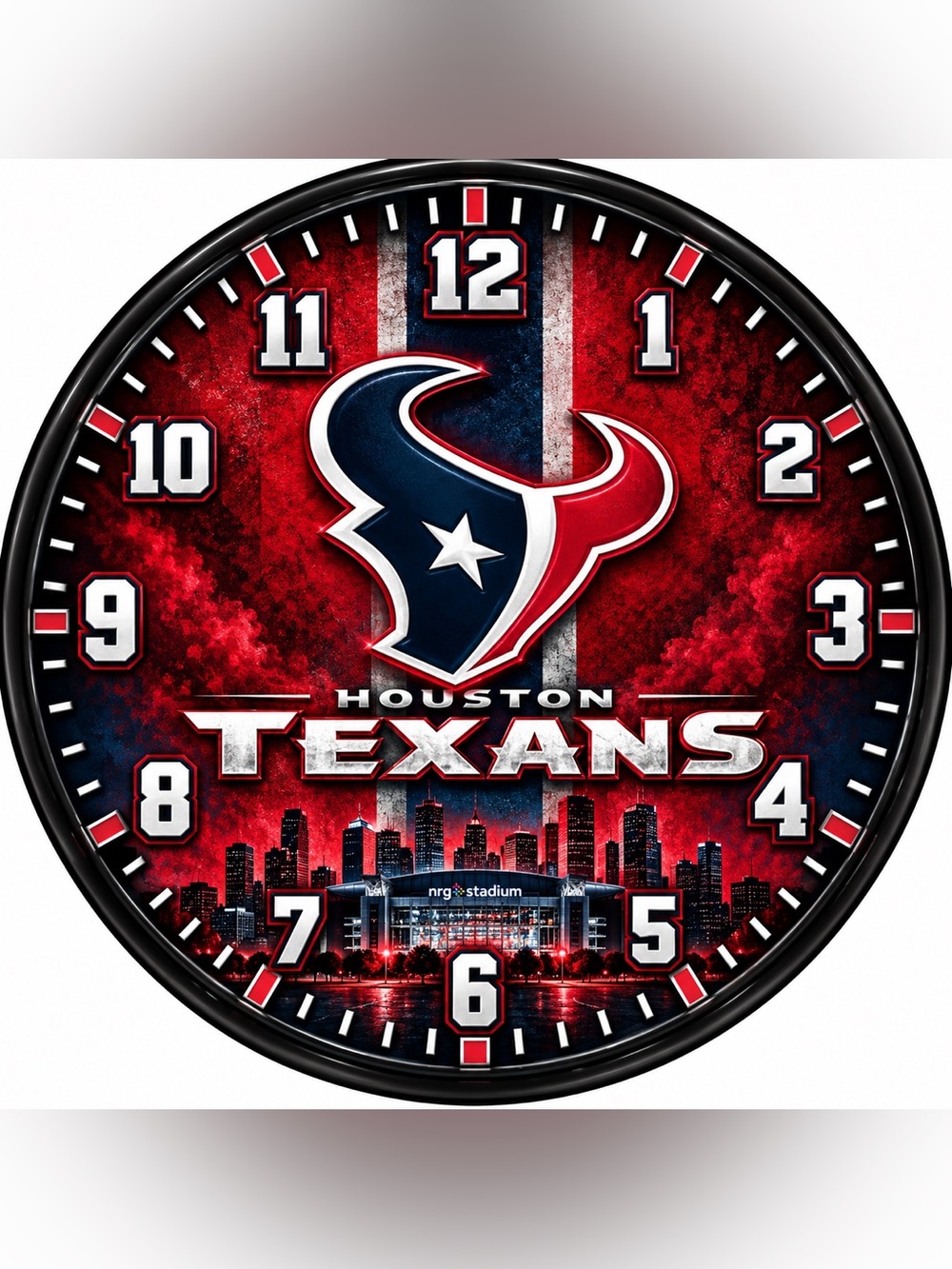 Houston Texans Red & Navy Wall Clock - Official Team Design